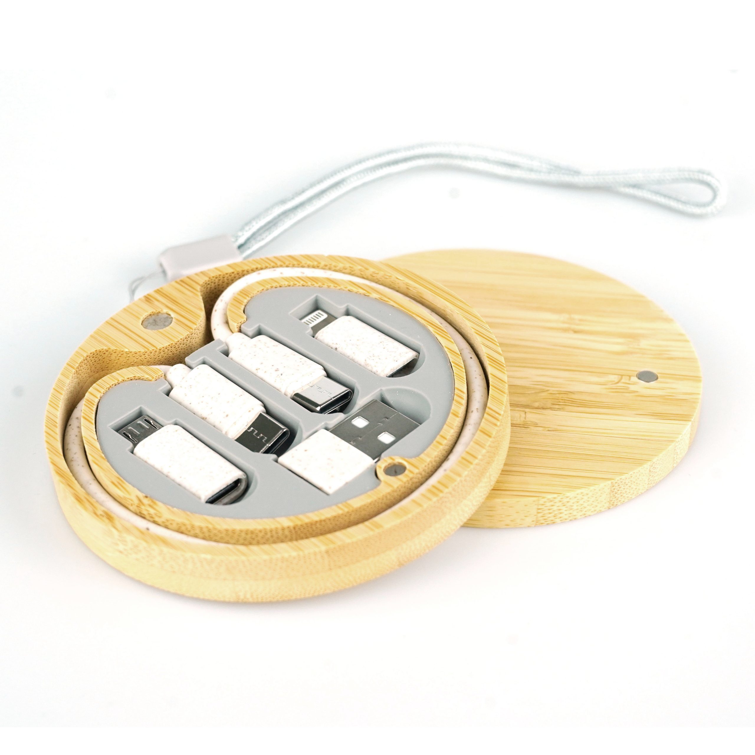 3A Fast Charging Cable with Magnetic Bamboo Box